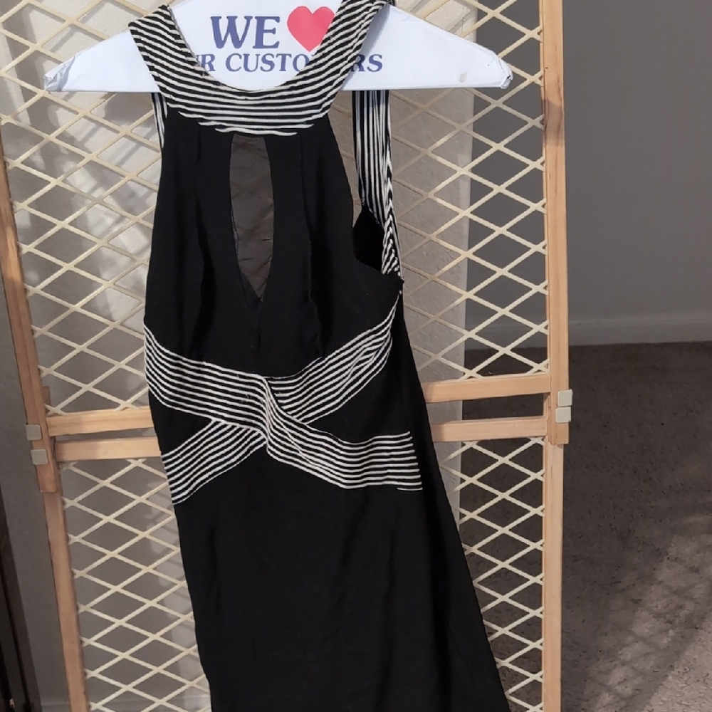 Black and White Striped Women's Dress